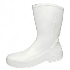 Bota de PVC impermeável cano médio sem forro branca - Vulcaflex