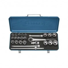 Jogo de soquete estriado 10 a 32 mm encaixe 1/2 Jogo de soquete estriado 10 a 32 mm encaixe 1/2