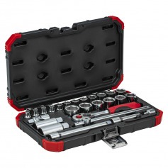 Jogo de soquete sextavado 6 a 24 mm encaixe 3/8 Jogo de soquete sextavado 6 a 24 mm encaixe 3/8