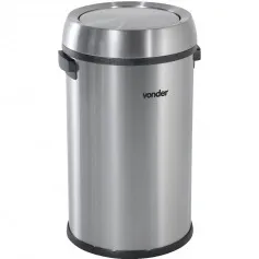 Lixeira redonda inox com tampa basculante 65 L