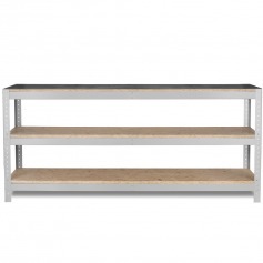 Bancada desmontvel com 2 prateleiras e tampo em madeira osb - BM-R