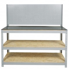 Bancada desmontvel com 2 prateleiras e painel perfurado - BM-V