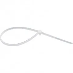 Abraçadeira de nylon branca 3,6 x 200 mm com 100 peças