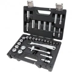 Jogo de soquete sextavado 6 a 24 mm encaixe 3/8
