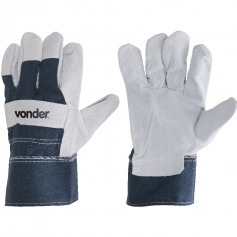 Luva mista de raspa e jeans