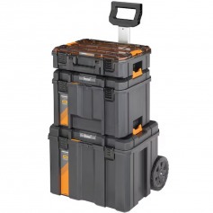 Caixa plástica para ferramentas Torre 3 módulos com rodas - T Stak McLAREN Caixa plástica para ferramentas Torre 3 módulos com rodas - T Stak McLAREN