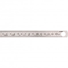 Escala métrica em aço inoxidável 150 mm Escala métrica em aço inoxidável 150 mm