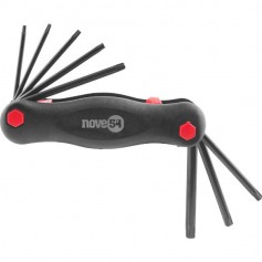 Jogo de chaves hexalobular, T9 a T40, com suporte, NOVE54 Jogo de chaves hexalobular, T9 a T40, com suporte, NOVE54