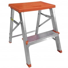 Escada banqueta de alumnio 1 degrau + patamar - ESC0070