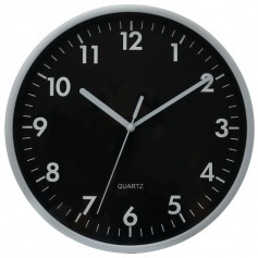 Relgio de parede 25 cm de vidro com borda prata - YR10PA