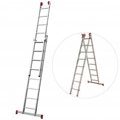 Escada de alumnio extensvel 2,40 x 3,74 m 2 x 8 degraus  - ESC0617