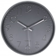 Relgio de parede 30 cm com acabamento cromado - YR12SLV