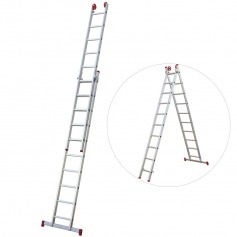 Escada de alumnio extensvel 2,96 x 4,86 m 2 x 10 degraus - ESC0619