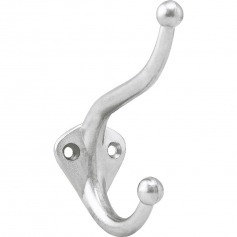 Cabide duplo grande em metal niquelado