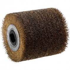 Roda escova latonada em fio de a�o 100 x 19 mm