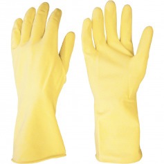 Luva de ltex antiderrapante com forro amarela