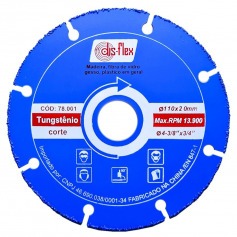 Disco de corte para madeira em tungst�nio 110 x 20 mm - 78.001