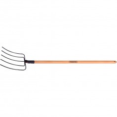 Forcado reto de arame 5 dentes cabo de madeira 120 cm Forcado reto de arame 5 dentes cabo de madeira 120 cm