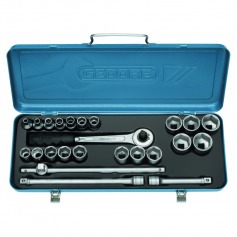 Jogo de soquete sextavado 10 a 32 mm encaixe 1/2