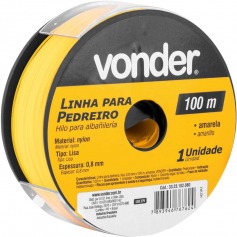 Linha para pedreiro lisa 0,8 mm x 100 m amarelo Linha para pedreiro lisa 0,8 mm x 100 m amarelo