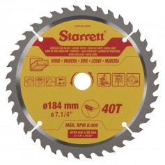 Disco de serra para madeira 184 mm x 20 mm 40 dentes - CCS184-40AW
