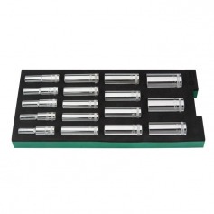 Jogo de soquete sextavado longo 10 a 32 mm encaixe 1/2