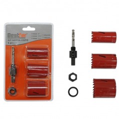 Jogo de serra copo para madeira 25 a 40 mm com 5 peças - BFH0963 Jogo de serra copo para madeira 25 a 40 mm com 5 peças - BFH0963