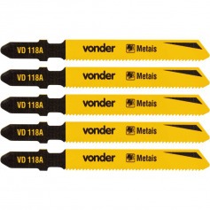 L�mina serra tico tico 75 mm 21 dentes para metal 5 pe�as 