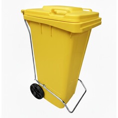 Lixeira pl�stica 120 litros com pedal e rodas