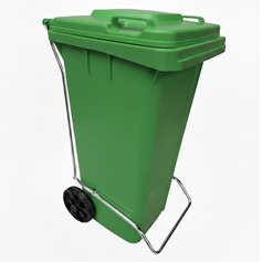 Lixeira pl�stica 120 litros com pedal e rodas