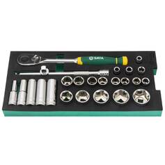 Jogo de soquete sextavado 10 a 34 mm encaixe 1/2