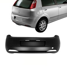 Para-choque Punto 2008 a 2012 traseiro preto sem furo para sensor - 3509
