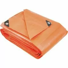Lona reforçada de polietileno laranja 10 m x 6 m