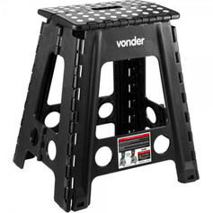 Banqueta plástica dobrável altura 450mm preta Banqueta plástica dobrável altura 450mm preta