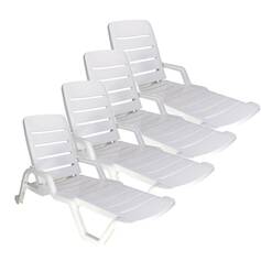 Kit 4 Espregui�adeiras em polipropileno 4 posi��es branca - Leblon