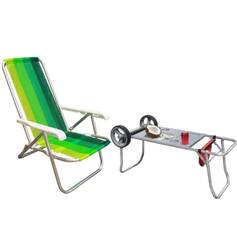 Kit Cadeira de praia dobr�vel� CAD0641 + Carrinho Mesa CAR0649