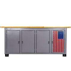 Bancada fechada com 4 portas tampo de madeira - SPEED