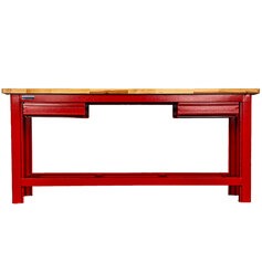 Bancada aberta com 02 gavetas e tampo de madeira pinus - RLL-210 