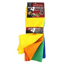 Toalha multiuso em microfibra para limpeza 35 x 35 cm 4 pe�as