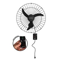 Ventilador de parede 60 cm oscilante 3 p�s preto com controle - Max Control