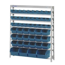 Estante metálica com 49 gavetas azul medidas diversas - EM49A Estante metálica com 49 gavetas azul medidas diversas - EM49A
