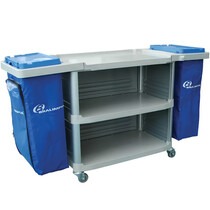 Carro funcional extra 2 bolsas azul com fechamento