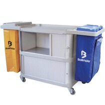 Carro funcional extra 2 bolsas amarela e azul com porta