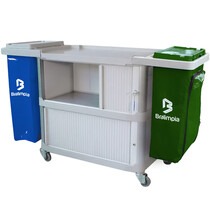 Carro funcional extra 2 bolsas azul e verde com porta Carro funcional extra 2 bolsas azul e verde com porta