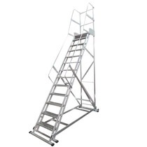 Escada plataforma de alum�nio 3.75 m com 14 degraus + patamar -