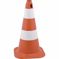 Cone de sinalização com 50 cm com 2 faixas