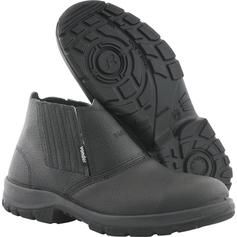 Botina em couro sinttico com elstico