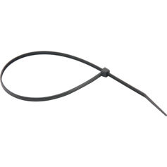 Abraçadeira de nylon  preta 4,8 mm x 20 cm com 100 peças Abraçadeira de nylon  preta 4,8 mm x 20 cm com 100 peças