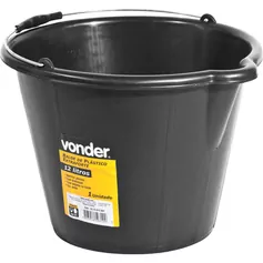 Balde de plástico extraforte 12 litros preto