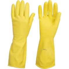 Luva de ltex antiderrapante com forro amarela P